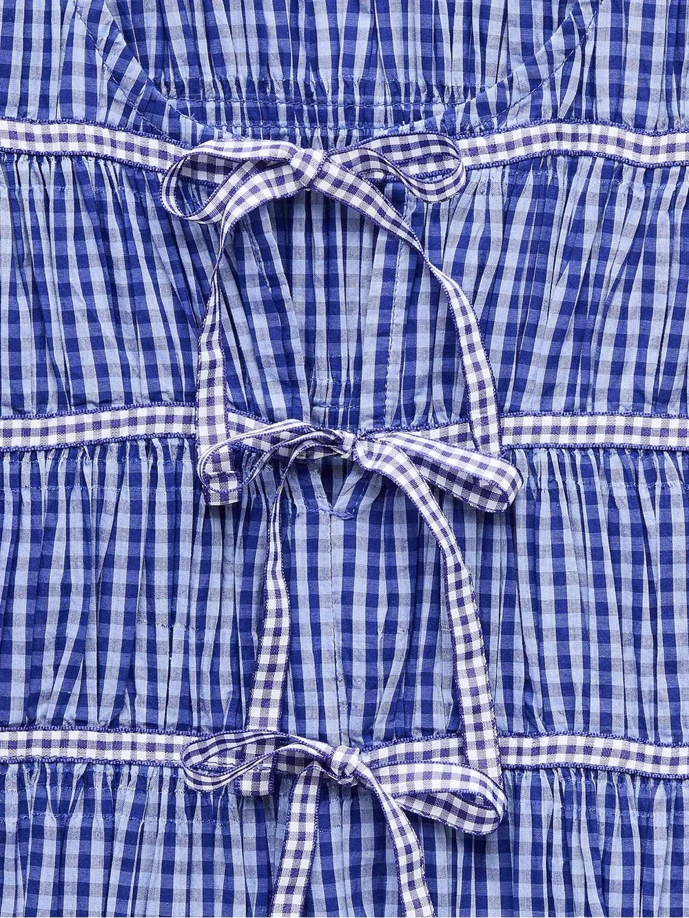 J Crew Tie-front top in gingham